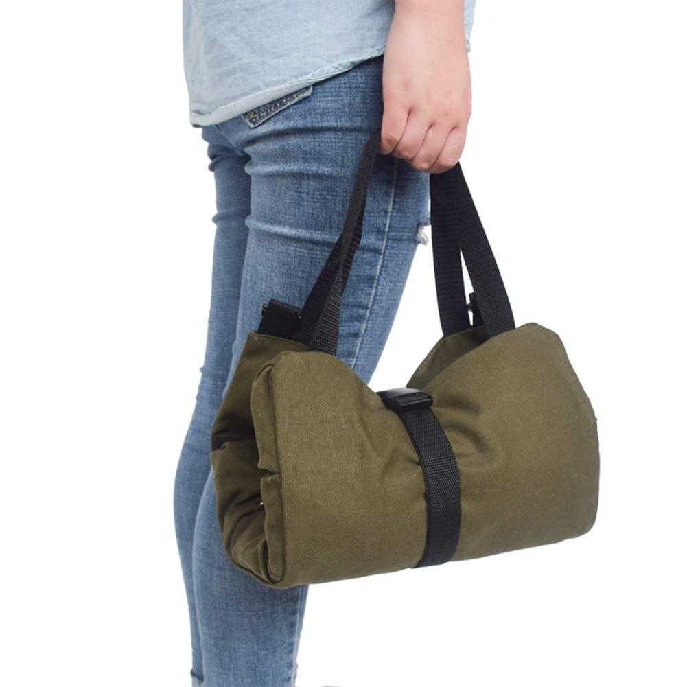 Rollo de herramientas súper roll, bolsa enrollable para herramientas de lona, bolsa multiusos para colgar con cremallera, organizador de respaldo de asiento de automóvil, cubo organizador de 4