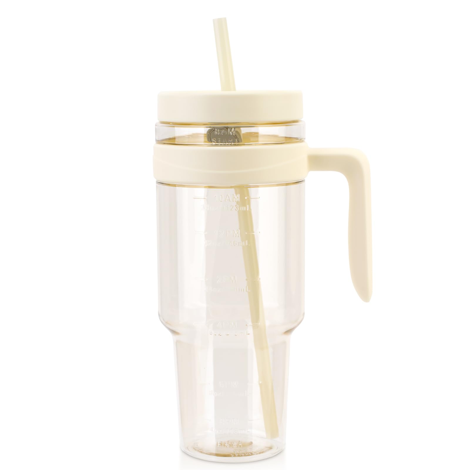 Cafezi 50 oz Tritan Plastic Tumbler with Lid and Straw, Wide Mouth
