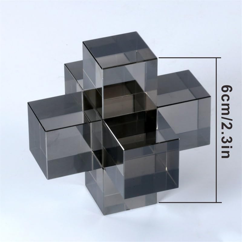 Estatua geométrica moderna minimalista de cristal negro miniatura 3