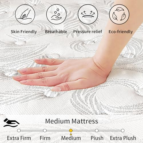Image of Twin XL Mattress 12 inch, Medium Firm Hybrid Mattresses with Gel Cooling Memory Foam and Pocket Springs, Twin XL Mattress in a Box, Pressure Relief, Motion Isolation, CertiPUR-US