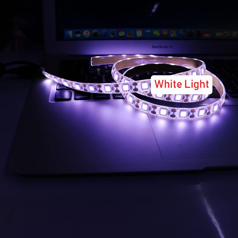 Tira LED USB impermeable con sensor infrarrojo 1.6 pies luz blanca fría miniatura 3