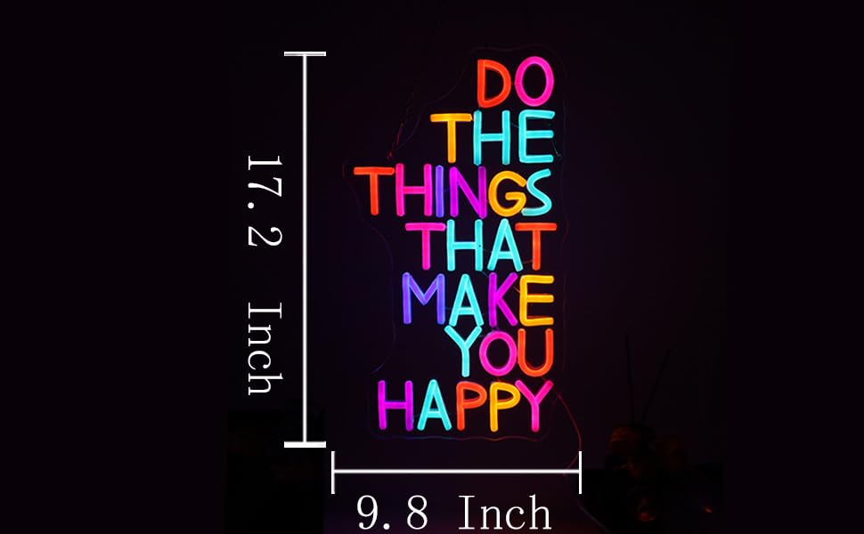 Image of Do The Things That Make You Happy Neon Sign For Classroom Decor LED Classroom Lighting Wall Art Decor Holiday Birthday Gift