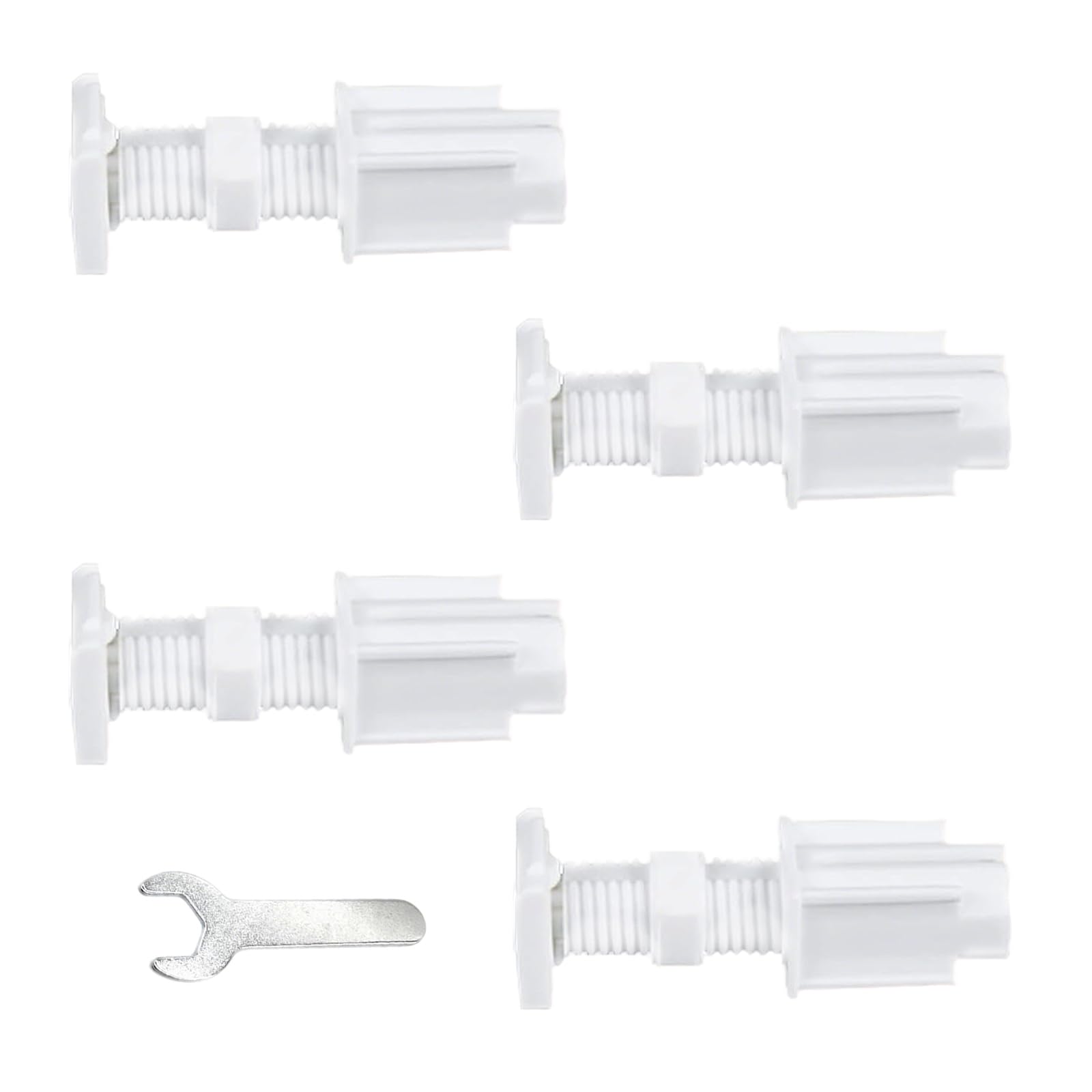 4 Pack White Twist Lock Brackets, Features Plastic Fixings, Drill-Free Blinds for Windows, Easy to Install, no Drilling Required, Rental-Friendly Adhesive Kit for Kitchens, Bedrooms and Offices
