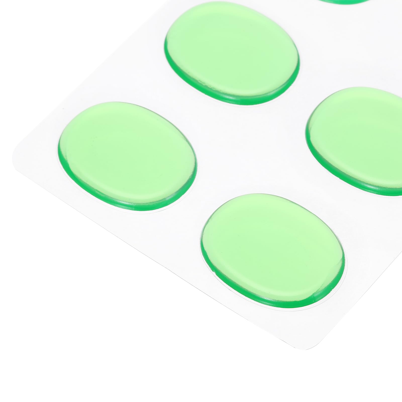 QUARKZMAN 24 Pièces d'Amortisseurs de Batterie en Gel de Silicone, Tampons d'Amortissement, Tranquilles de Batterie, Tampons d'Amortissement de Lune, Verts, 30x25x3mm