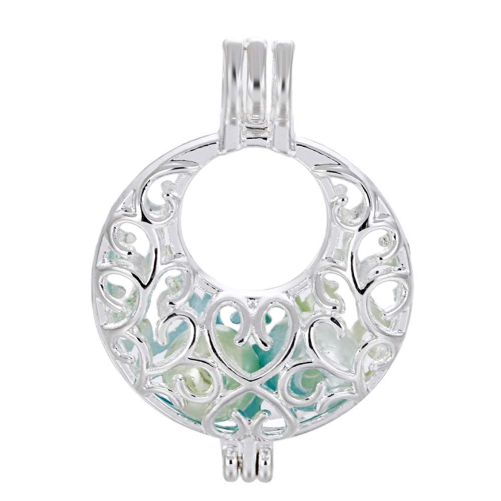 Vie Jeune10pcs Silver Pearl Cage Locket Pendants Essential Oil