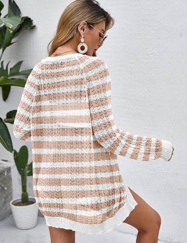 Image of Women Crochet Lightweight Cardigan Cover Up Open Front Long Sleeve Summer Cardigans