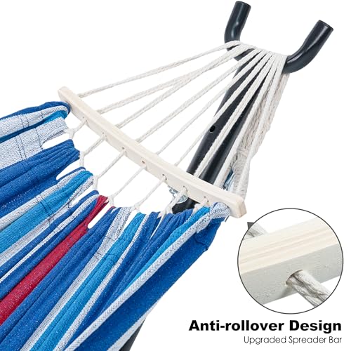 Image of GAFETE Double Hammocks with Stand for Outside, Max 600lbs, (Rider)
