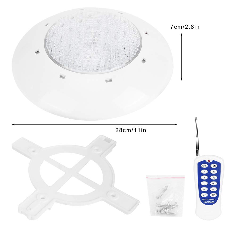 Fafeicy Luce Subacquea 45W 460LED con Telecomando, Lampada da Parete per Piscina Cambia Colore per Paesaggio, Bassa Tensione AC12V, Impermeabile IP68, RGB, Angolo 120°