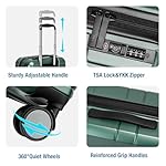 KYME Carry On Luggage 22x14x9 Airline Approved with TSA Lock Hard Shell Carry On Suitcase Lightweight Suitcases with Wheels Small Luggage for Men Women,Carry-On 20 Inch,Green - Image 4