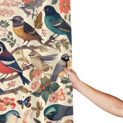 Rideau de bain imperméable et lavable avec motifs oiseaux - 8