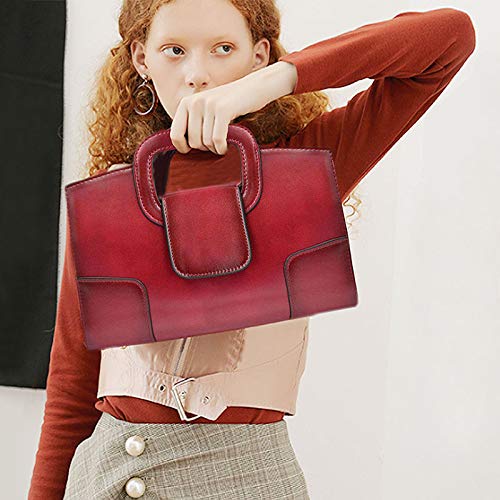 Bolso Satchel Vintage de Mujer Goclothod Rojo miniatura 2