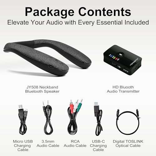 HomeSpot Wireless Neckband Speaker with Bluetooth Transmitter Set for TV and Low Latency Gaming Boomerang
