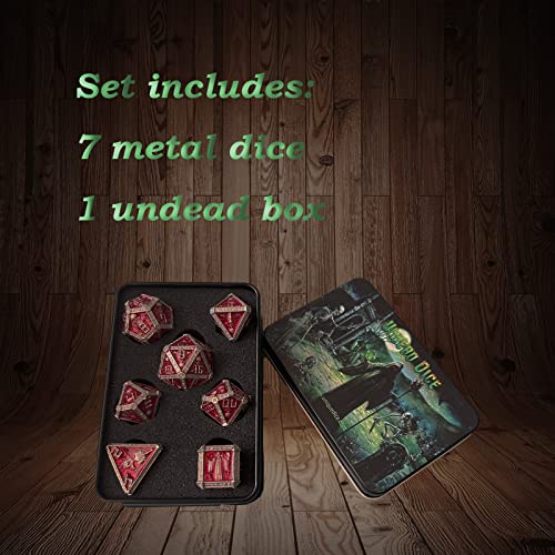 Image of DND Metal Dice Set D&D Polyhedral Dice Set with Gift Box Metal Box DND Dice Set Polyhedron Dice for Dungeons and Dragons MTG D&D RPG Table Games D4 D6 D8 D10 D12 D20 Role Playing Game