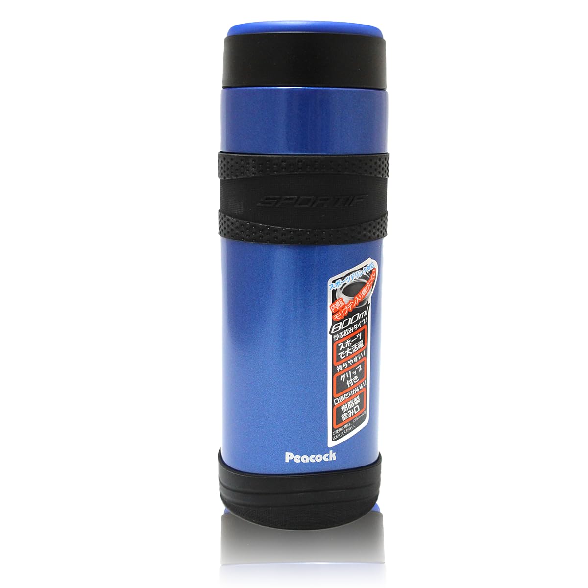 PeacockVacuum Flask Stainless Steel Water Bottle Insulated Double Wall Water Vacuum Flask Thermos Flask for Hot & Cold Water Sports Water Bottle (Navy Blue - 800ML)