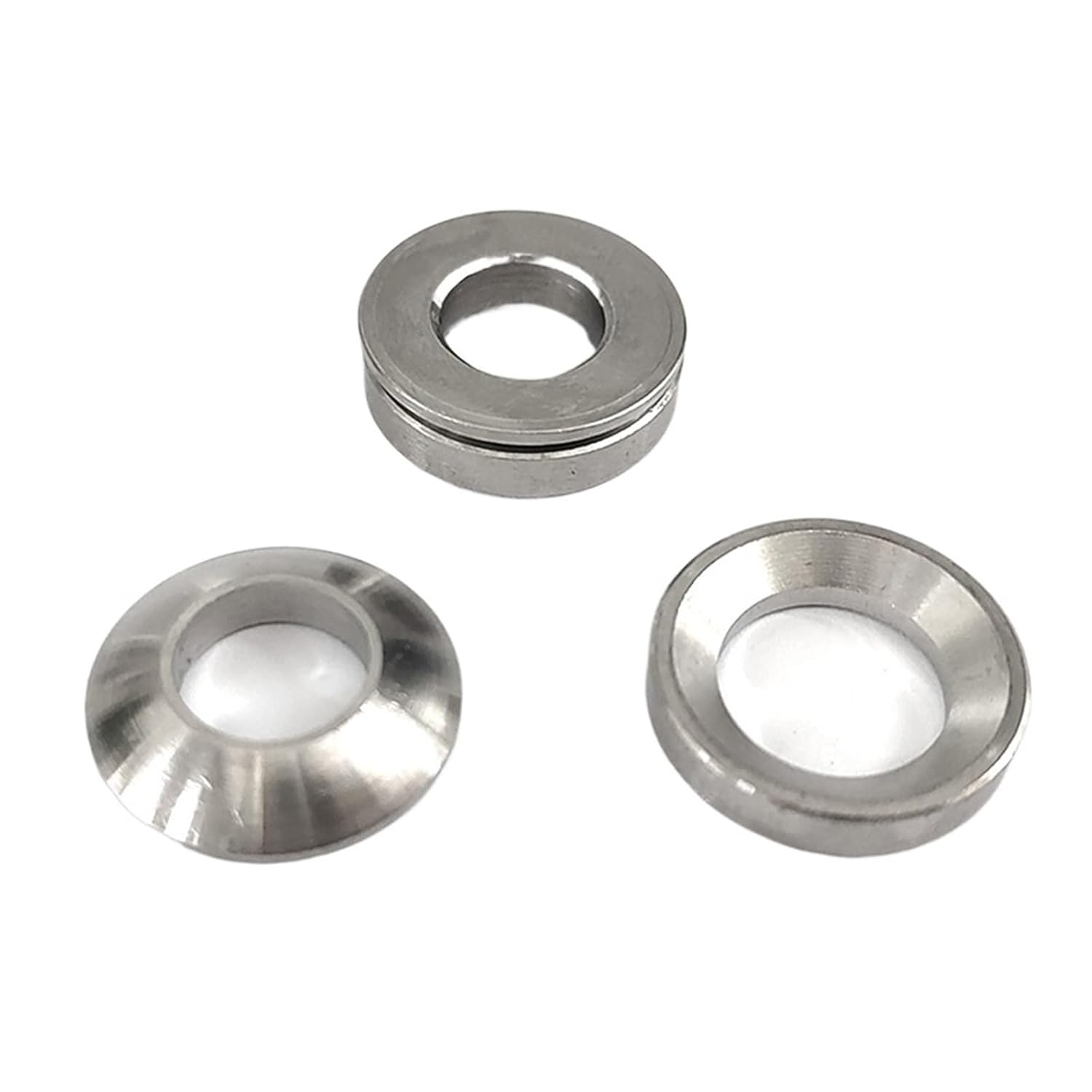 Flat Head Countersunk Washers,Aluminum Washers, 304 Stainless Steel Countersunk Spherical Conical Washer Set M6-M20 Silver(M14 1set)