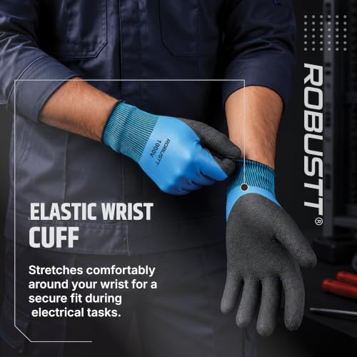 Image of Robustt Electrical Insulated Safety Gloves for Electricians | High Voltage Protection up to 1000V | Anti-Slip Rubber Grip | Waterproof, Tear & Wear Resistant | Gloves for Electrical Maintenance