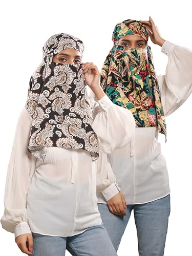 Image of Multipurpose Mask Cum Scarf for Women Cotton I Face Cover for Women I Sun Protection and Summer Wear Scarf