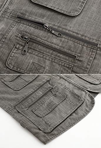 Spanye Outdoor Vest Work Cargo Vests Fot Fishing Photography Safari Travel Jacket Quick Dry Breathable Multi Pocket Dark Gray-3Xl #TOP5