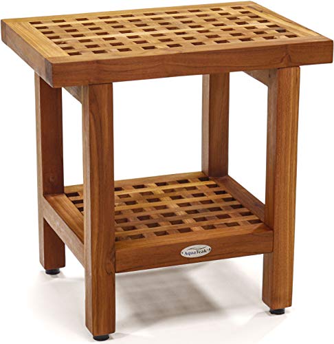 AquaTeak Teakholz Duschbank mit Ablage 338