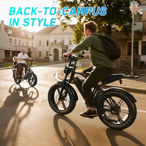 Image of TST Electric Bike for Adults, 1500W Peak Motor 60 Miles Fat Tire Ebike with 48V 15Ah Removable Battery 20 inch Fat Tire Electric Bike, Full Suspension and 7-Speed