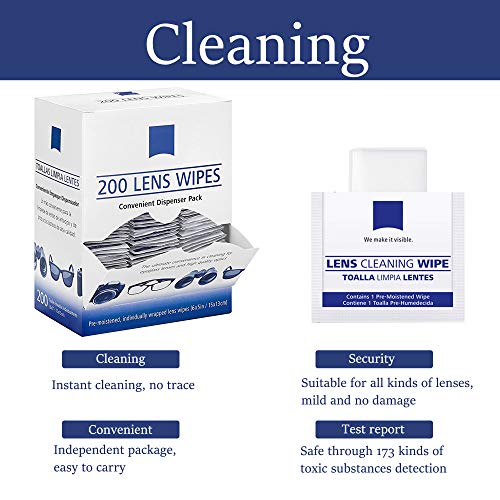 image for LLS Lens Cleaning Wipes | 200 Pre-Moistened and Individually Wrapped L
