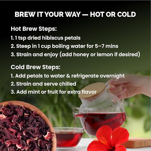 Image of Nutty Organics Hibiscus Tea | Supports Heart Health, Detox & Skin Glow | Herbal Caffeine-Free Infusion | 100g (100 Cups)