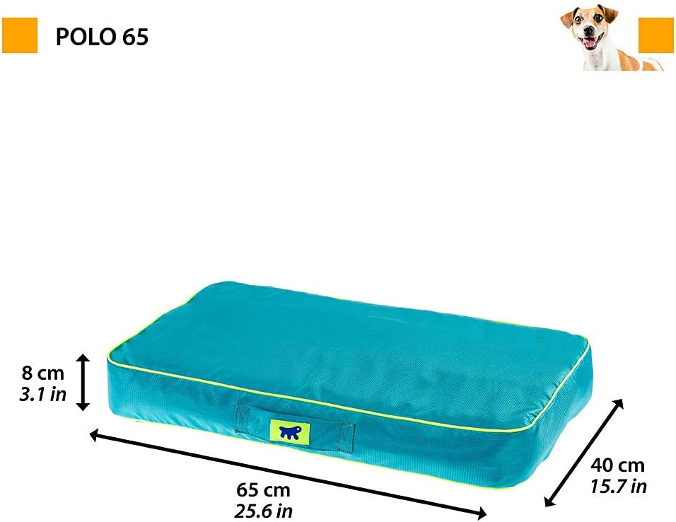 Ferplast Bed Polo 65 TECH Cushion Blue, Black/White, Mediano