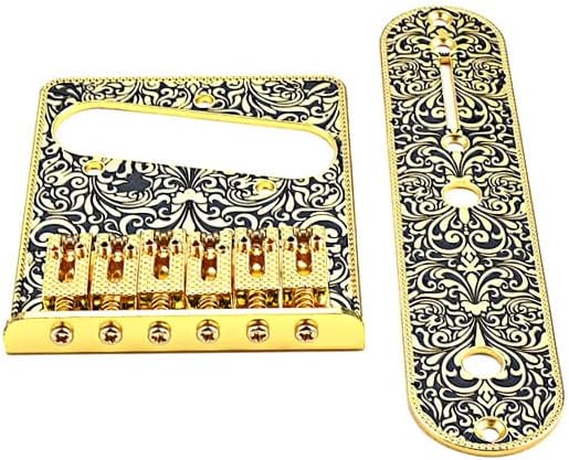 Alnicov Guitar Saddles Bridge Control Plate for 6 String Electric Guitar