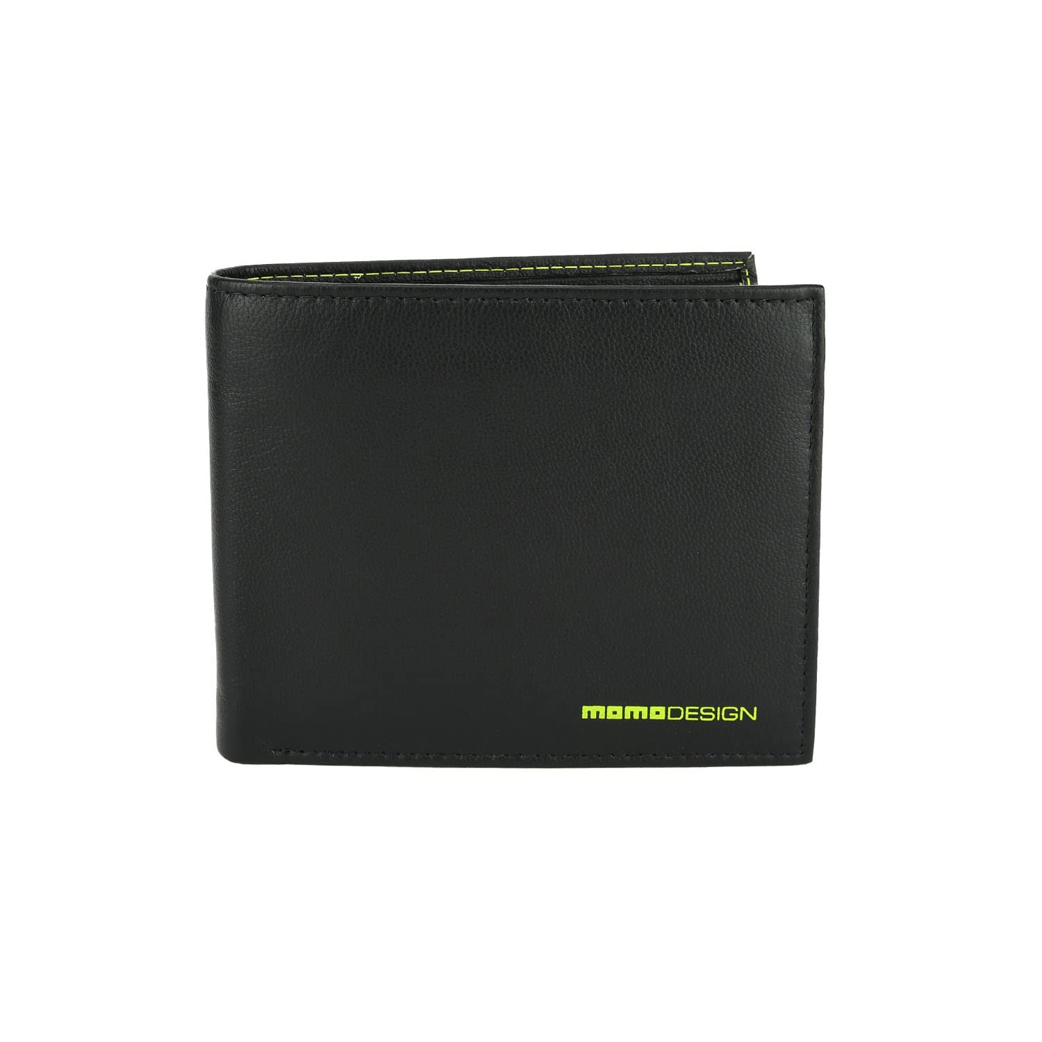MOMO Design Cartera de Piel Genuina para Hombre, CLÁSICA, con Protección RFID, Caja de Regalo de Madera