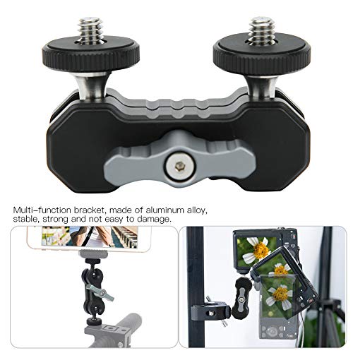 Image of Magic Arm Ballhead Support, Aluminium Alloy Bracket, 1 /4 Inch Screw, Black - 360 - Degree Rotation, Durable CNC, Ideal for Photography and Video Equipment
