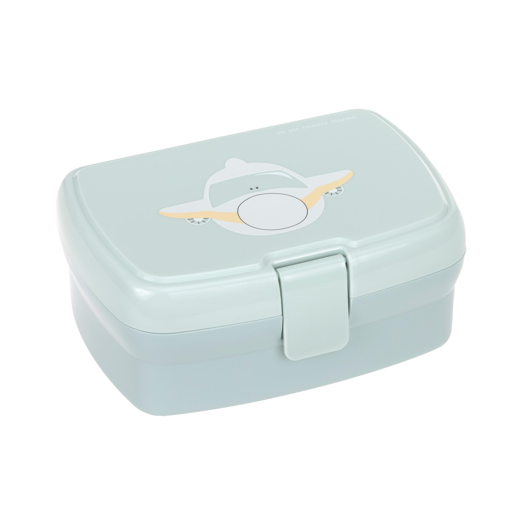 LÄSSIG Kids Lunch Box with Removable Compartments, BPA Free, Airplane Design