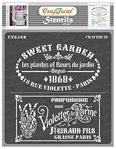 French Stencils for Furniture Painting - French Labels - Size: 6X6 Inches - Word Stencils for Craft and Art - Words Stencils for Craft - Stencil for Wordings