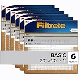 Filtrete 20x20x1 Air Filter, 3M MERV 5 HVAC AC Furnace Filter Replacement, 6-Pack (Actual Size 19.69x19.69x0.88 in)