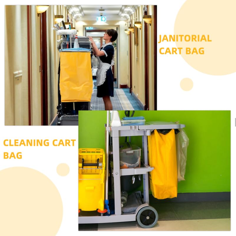 Image of Replacement Janitorial Cart Bags 27.16X15.74X10.23 Inch Canvas Cleaning Bags for Housekeeping Carts 2 Pack Durable Waste Collection and Cleaning Supply Tote