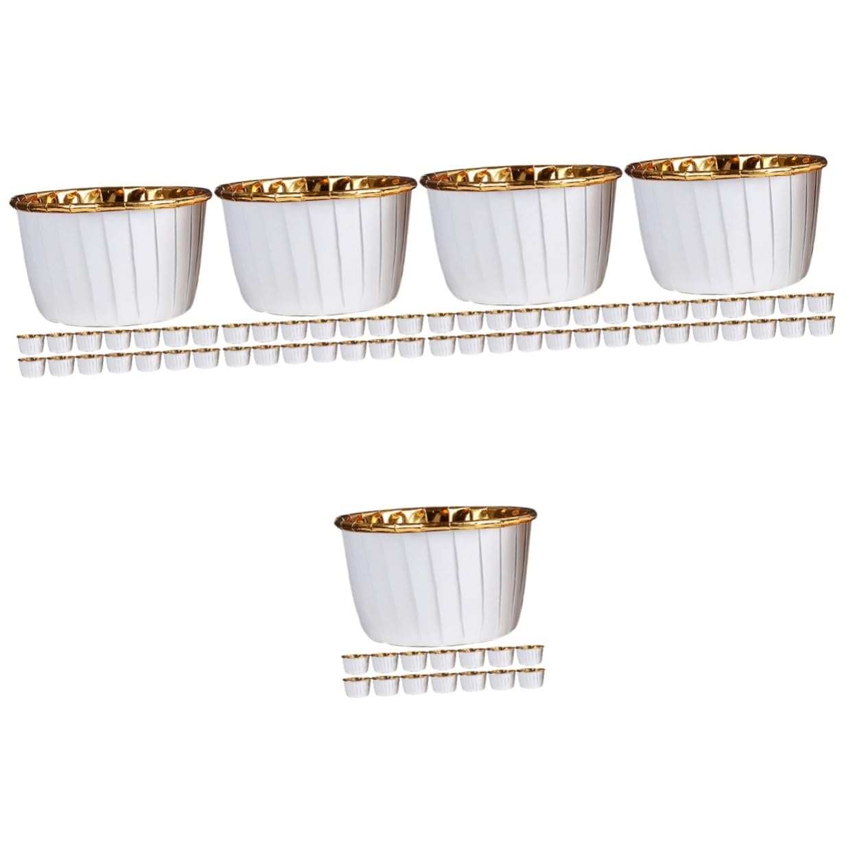 BESTonZON 250 Piezas Tazas Decorativas Para Muffins Molde Para Mini Cupcakes Envoltorio De Papel Para Cupcakes Tazas De Papel Para Hornear Mini Pastel Prensado Taza De Muffins Papel Encerado