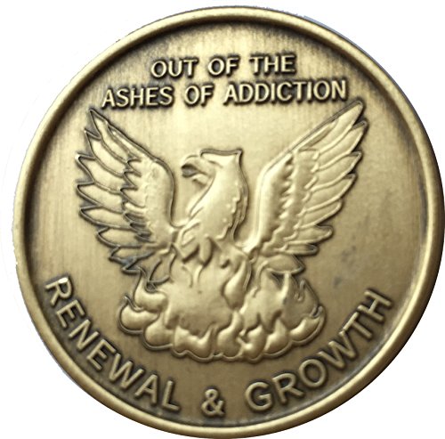 Bulk Lot Of 3 Phoenix Out Of The Ashes Of Addiction Renewal Growth Serenity Prayer Medallion Chip Set #TOP7