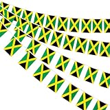 AhfuLife 33 Ft Jamaica String Flags Banner for World Cup Decorations 2026, 30 Pcs Small Jamaican Buting String Flags, Double Sided for Independence Day Garden Street Sports Party Decor (5.5×8.3 Inch)