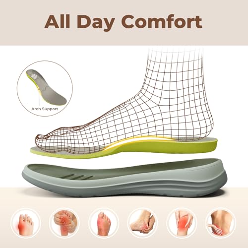 Image of FitVille Womens Wide Orthopedic Sandals, Lightweight Flat Sandals for Women with Arch Support, Adjustable Strap for Swollen Feet|Plantar Fasciitis