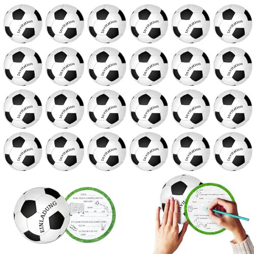 Convites aniversário infantil futebol 25 unidades cartões redondos 15 cm design bola para festas escolares desportivas jardim infantil aniversário crianças