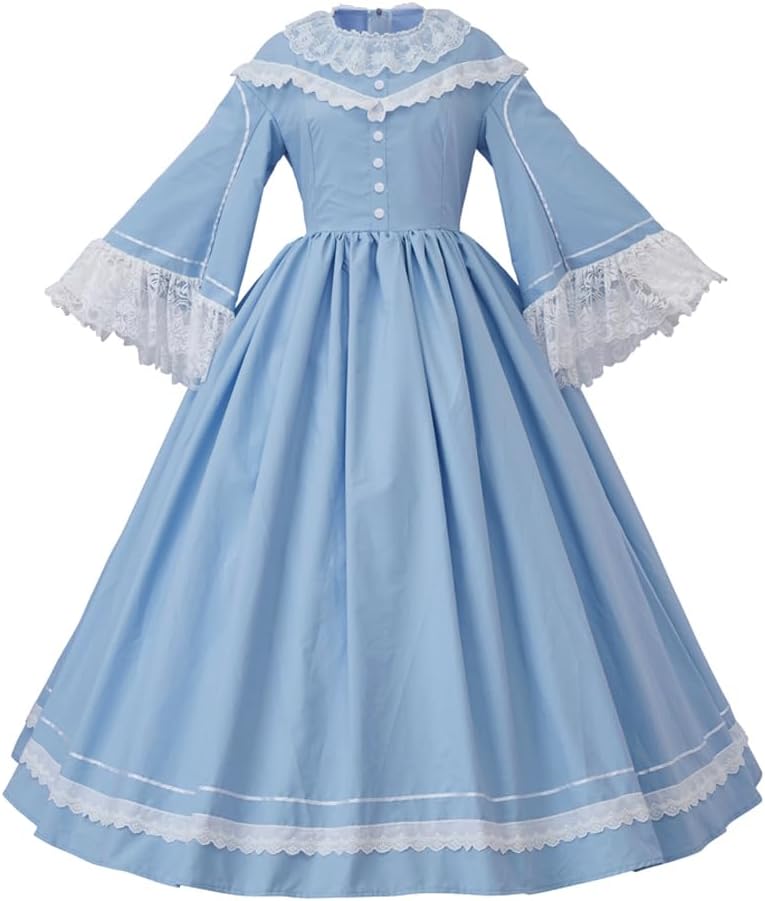 Women's Victorian Civil War Dress Costume Vintage Reenactment Historical Dresses Southern Belle Costumes Ball Gown