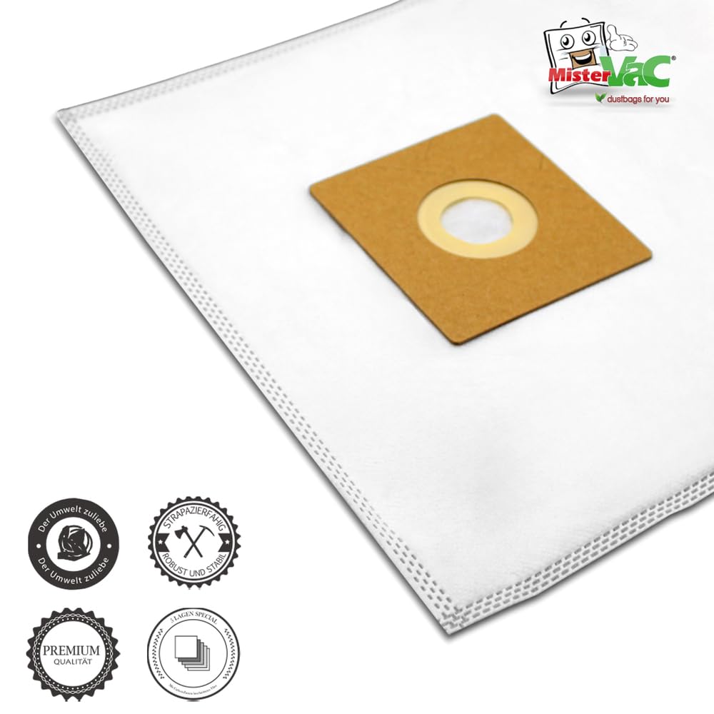MisterVac 10 Sacchetti Per Aspirapolvere + 2 Filtri - Compatibili Con Medion MD18057, MD 18057 - Tessuto 5 Strati
