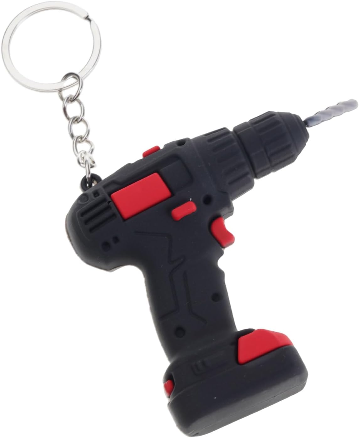 Electric Drill Keychain with Secure Clasp, Realistic Small Power Tool Key Chain Ring Holder for Backpack and Desk Decor