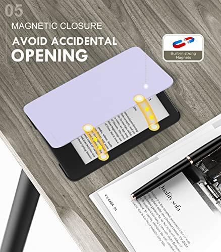 Image of MoKo Case Fits 6 inch All-New Kindle (11th Generation-2022 Release), Lightweight Shell Cover with Auto Wake /Sleep for Kindle 2022 11th Gen e-Reader, Taro Purple