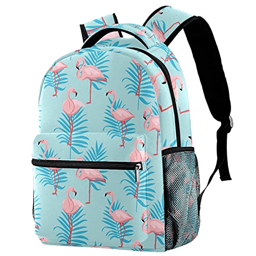 Sac à dos pratique avec poches latérales enfants motif flamants roses multicolore