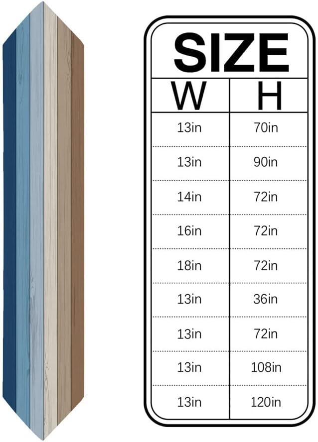Retro Gradient Wood Grain Table Runner for Wedding Banquet Home Festival Party Dinning Decoration(36x183cm)