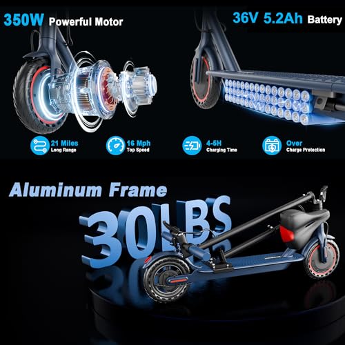 Electric Scooter, Folding E Scooter for Adults with Seat,