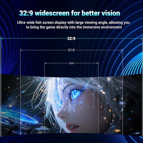 Image of 49 inch inch Curved Ultrawide Gaming Monitor DQHD 5120x1440 165Hz 32:9 1500R 120% sRGB FreeSync,HDR10,PIP /PBP,1ms MPRT,Eye Care,HDMI 2.1 * 2, DP1.4 * 2, VESA(100mm*100mm) Wall Mount Ready