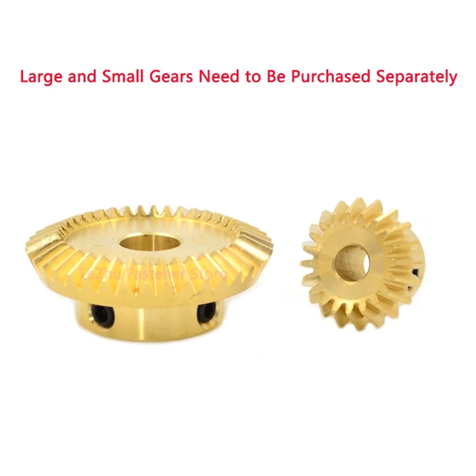 Ingranaggi conici in ottone 1:2 1M 15 20 30 40 denti 90 gradi angolo di ingaggio ingranaggi foro 4/5/6/8/10/12/14/15mm 1 pz(12mm (keyway 4mm),1M-40 Teeth)