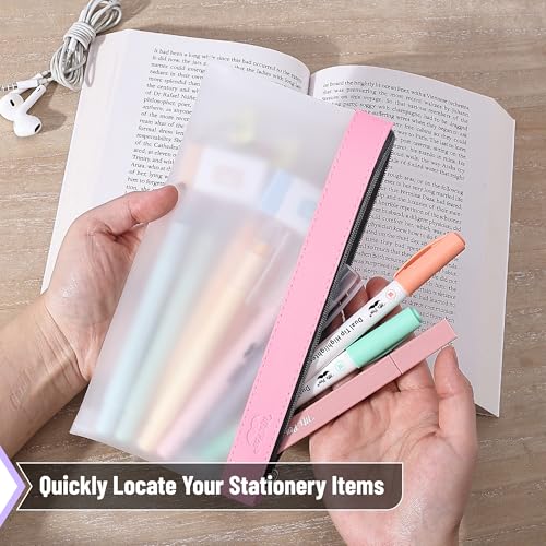 Image of Mr. Pen- Clear Pencil Pouch, 8.50 inchx4.25 inch, 6 Pack, Durable TPU Material | Medium Water-Resistant Pencil Bags with Smooth Zipper, Multipurpose Clear Pouch for Stationery, School, Office
