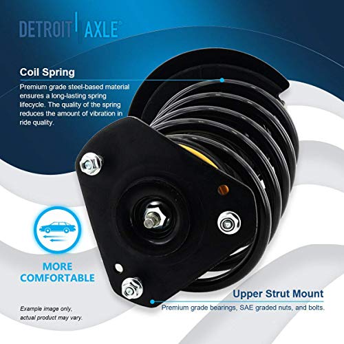 Image of Detroit Axle - 12pc Front End Suspension Kit for 2004-2008 Pontiac Grand Prix 2005 2006 2007, 2 Ready Struts 2 Lower Control Arms 2 Sway Bars 4 Inner Outer Tie Rods 2 Boots Replacement Struts Shocks